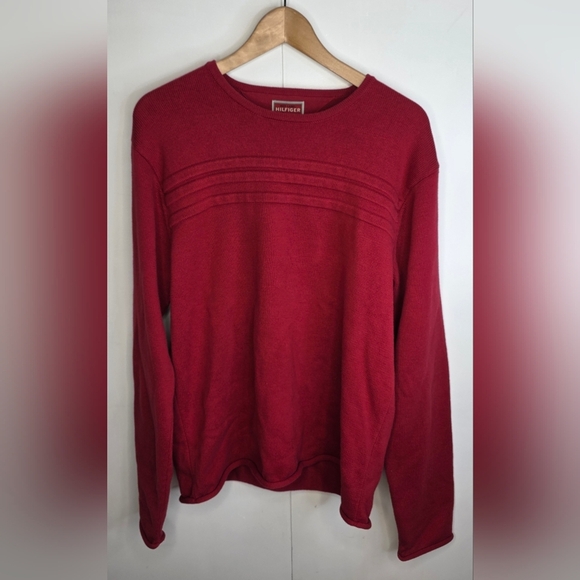 Tommy Hilfiger Women's Red Cotton Knit Pullover Sweater.  Med - Picture 1 of 16